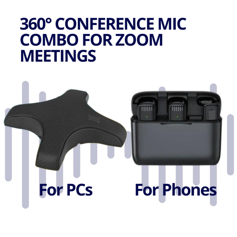 Plug and Play Conference Microphone and Lapels for Zoom Meetings